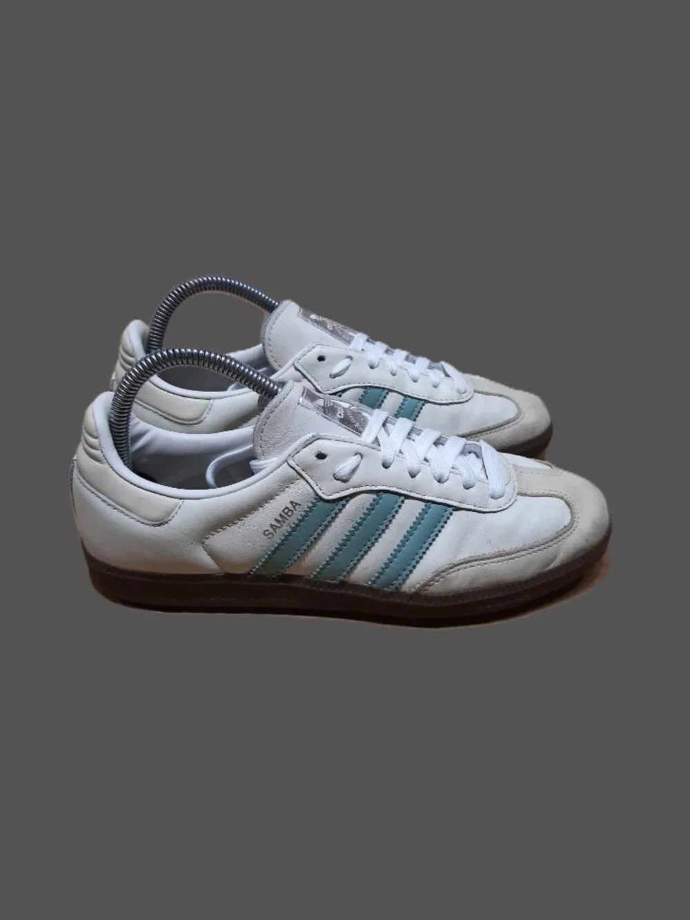 Adidas Samba Originals OG Womens Size 7.5 Ivory Green Brown Gum Sneakers (#2407) - Picture 6 of 14